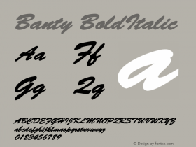 Banty BoldItalic Altsys Fontographer 4.1 12/26/94图片样张