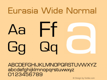 Eurasia Wide Normal Altsys Fontographer 4.1 2/1/95图片样张