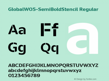 Global W05 SemiBold Stencil Version 1.20 Font Sample