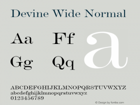 Devine Wide Normal Altsys Fontographer 4.1 12/28/94 Font Sample