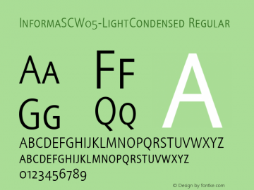 Informa SC W05 Light Condensed Version 1.00 Font Sample