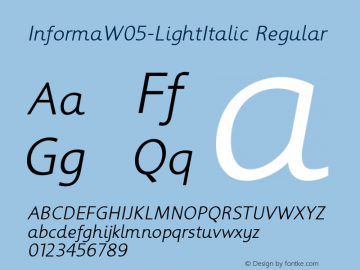 Informa W05 Light Italic Version 1.00图片样张