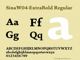 Sina W04 ExtraBold Version 0.00 Font Sample