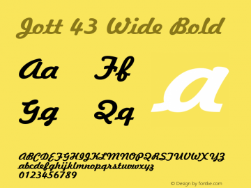 Jott 43 Wide Bold Altsys Fontographer 4.1 1/7/95 Font Sample