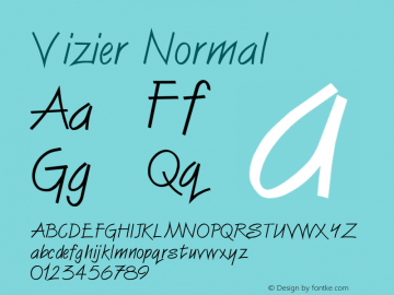 Vizier Normal Altsys Fontographer 4.1 1/26/95 Font Sample