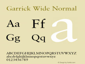 Garrick Wide Normal Altsys Fontographer 4.1 1/4/95图片样张