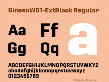 Gineso W01 Ext Black Version 1.001 Font Sample