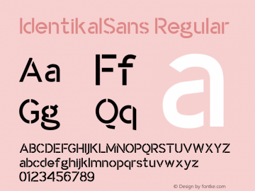 IdentikalSans W05 Stencil Version 4.10 Font Sample