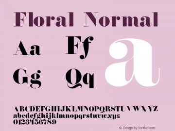 Floral Normal 1.0/1995: 2.0/2001 Font Sample