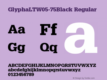 Glypha LT W05 75 Black Version 1.00 Font Sample