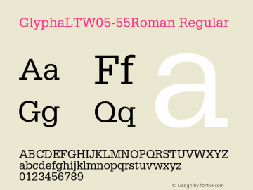 Glypha LT W05 55 Roman Version 1.00图片样张