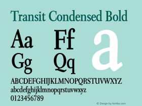 Transit Condensed Bold Altsys Fontographer 4.1 1/10/95图片样张