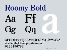 Roomy Bold Altsys Fontographer 4.1 1/9/95 Font Sample