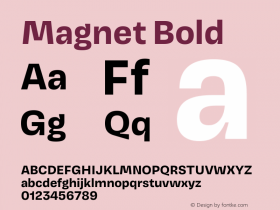 Magnet Bold Version 1.001;PS 1.000;hotconv 16.6.51;makeotf.lib2.5.65220 Font Sample