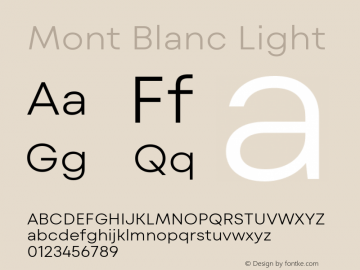 Mont Blanc Light Version 1.000 Font Sample