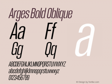 Arges Bold Oblique Version 1.000 | w-rip DC20190830 Font Sample