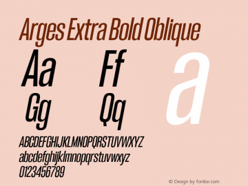 Arges Extra Bold Oblique Version 1.000 | w-rip DC20190830 Font Sample