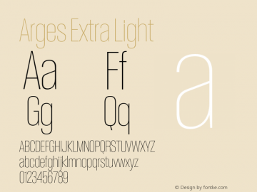 Arges Extra Light Version 1.000 | w-rip DC20190830 Font Sample