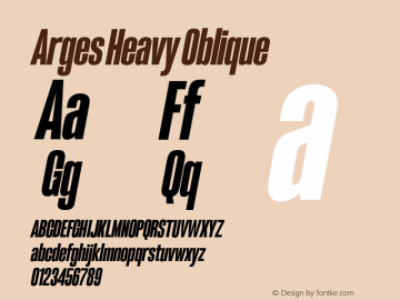 Arges Heavy Oblique Version 1.000 | w-rip DC20190830 Font Sample