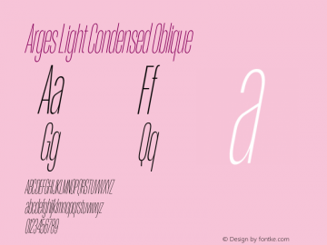 Arges Light Condensed Oblique Version 1.000 | w-rip DC20190830 Font Sample