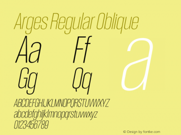 Arges Regular Oblique Version 1.000 | w-rip DC20190830图片样张
