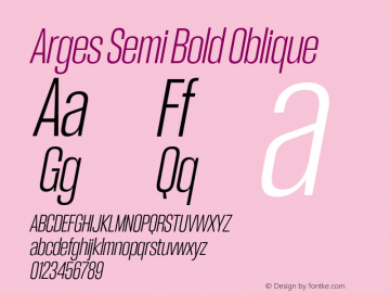 Arges Semi Bold Oblique Version 1.000 | w-rip DC20190830 Font Sample