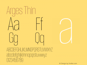 Arges Thin Version 1.000 | w-rip DC20190830 Font Sample