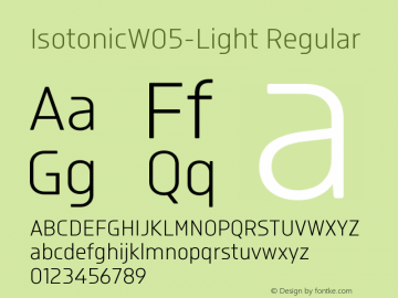 Isotonic W05 Light Version 1.00 Font Sample