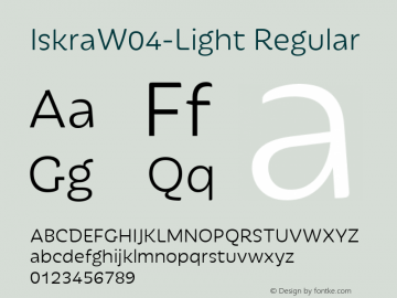 Iskra W04 Light Version 1.00 Font Sample