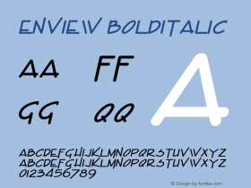 Enview BoldItalic Altsys Fontographer 4.1 1/31/95图片样张