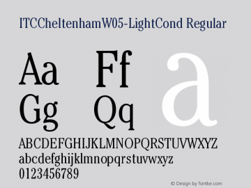 ITC Cheltenham W05 Light Cond Version 1.00 Font Sample