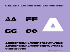 Galant Condensed Condensed Version 3.0; 2015 Font Sample