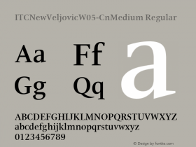 ITC New Veljovic W05 Cn Medium Version 1.00 Font Sample