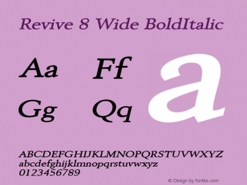 Revive 8 Wide BoldItalic Altsys Fontographer 4.1 2/1/95图片样张