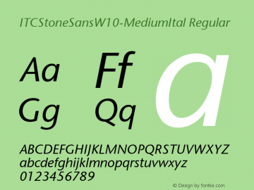 ITC Stone Sans W10 Medium Ital Version 1.1图片样张