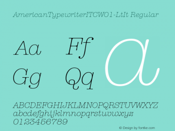 American Typewriter ITCW01LtIt Version 1.00图片样张