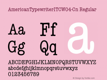 American Typewriter ITC W04 Cn Version 1.00 Font Sample