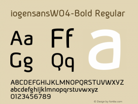 iogen sans W04 Bold Version 1.00 Font Sample