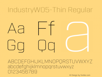 Industry W05 Thin Version 2.20 Font Sample