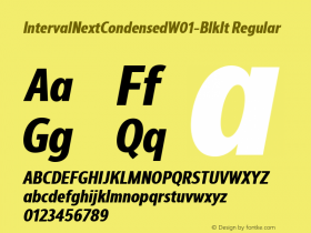 Interval Next CondensedW01BlkIt Version 1.00 Font Sample