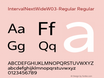 Interval Next Wide W03 Regular Version 1.00 Font Sample