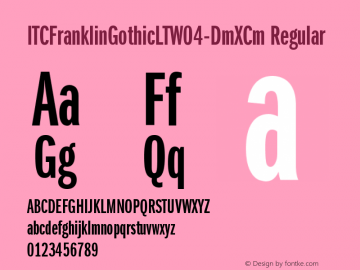 ITC Franklin Gothic LT W04DmXCm Version 1.00 Font Sample