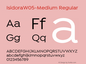 Isidora W05 Medium Version 1.00 Font Sample