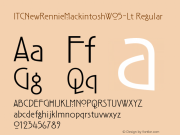 ITC New Rennie Mackintosh W05Lt Version 1.00 Font Sample