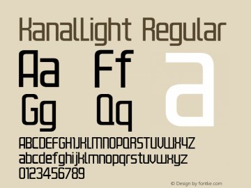 KanalLight W05 Regular Version 4.10 Font Sample