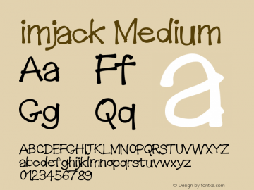 imjack Medium Version 001.000 Font Sample