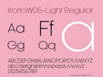 Korto W05 Light Version 1.00 Font Sample