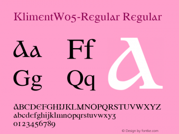 Kliment W05 Regular Version 2.00 Font Sample