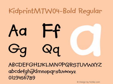 Kidprint MT W04 Bold Version 1.00 Font Sample