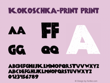 Kokoschka Print Version 001.000 Font Sample